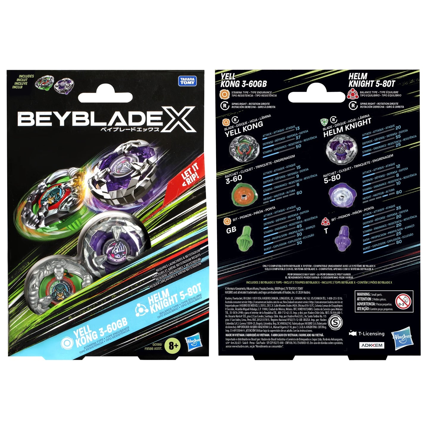 Beyblade X Yell Kong 3-60GB and Helm Knight 5-80T