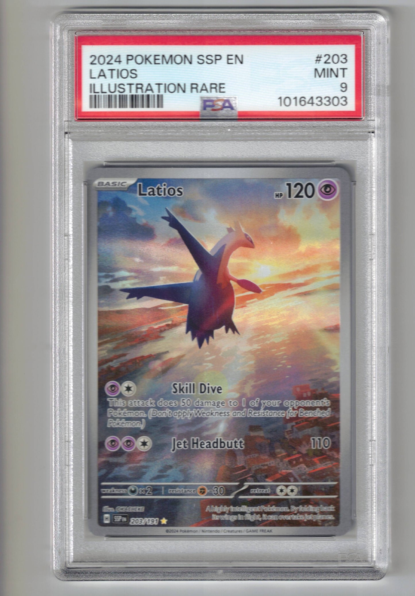 Latios #203 Pokemon Surging Sparks - PSA 9